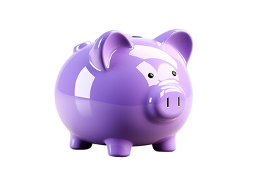 A pink piggy bank for coin deposits isolated on PNG Background. Generative Ai.