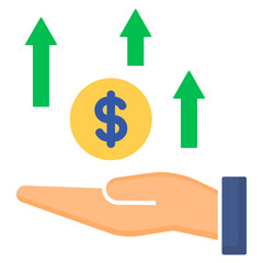 profit flat style icon