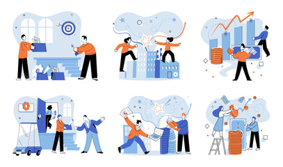 Partnership. Vector illustration. Finding innovative solutions as team strengthens partnership bonds Organizational success hinges on effective collaboration and partnership Brainstorming sessions