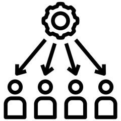 division of labor outline style icon