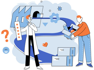 Product to service model. Vector illustration. Effective assistance programs support employees professional growth and development Employment opportunities arise from growing demand for products