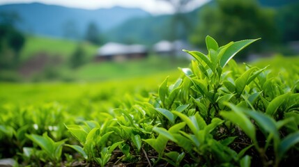 Obraz premium Green tea field in Assam India.
