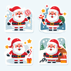 cute santa claus character cartoon collection