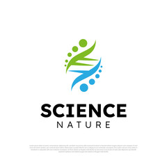 Nature eco health care science concept logo design vector template