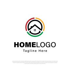 Creative paint house icon logo design vector template