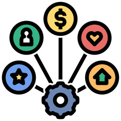 strategy filled outline style icon