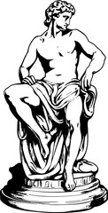 Apollo Sitting Statue Hand-drawing
