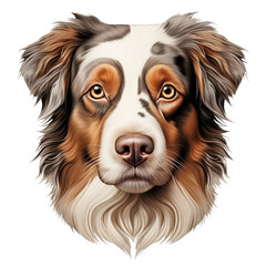 Fototapeta premium Australian shepherd dog realistic illustration