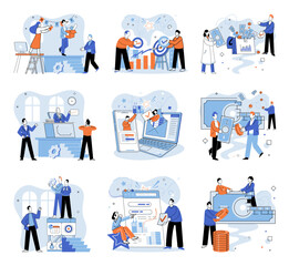 Partnership. Vector illustration. Organizational success relies on effective collaboration and partnership Brainstorming sessions generate creative ideas within group Employment brings individuals