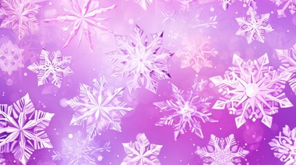 Naklejka na ściany i meble a bunch of snowflakes that are on a purple and pink background with snow flakes in the middle of the frame and snow flakes in the middle of the middle of the frame.
