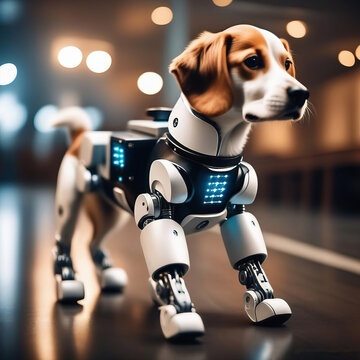 Robotic puppy at the street