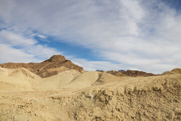 Rock formations at 20 Mule Team Canyon at Death Valley National Park, California