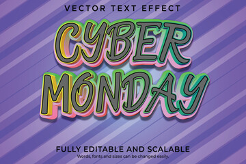 Cyber monday text effect style. Editable text effect