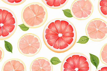 Seamless pattern with lemon and grapefruit. Vector illustration.