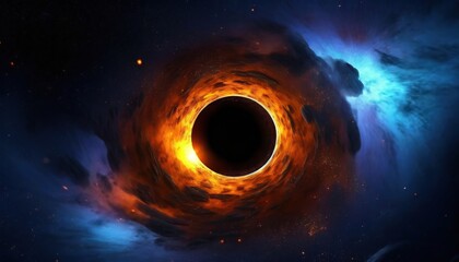 An abstract and creative digital illustration painting depicting an eye in space, offering a unique...