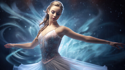 Fototapeta premium figure skater in a graceful spin generative ai