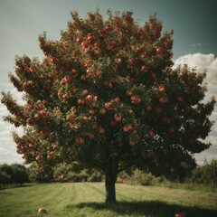Fototapeta na wymiar red apple tree
