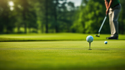 golfer taking a precise putt generative ai