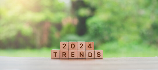 concept of the upcoming year 2024 and the trends that may come with it. - obrazy, fototapety, plakaty