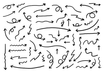 シンプルな手描きの矢印素材