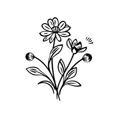 line drawing, line art png, line art prints, spring clipart, line art rose, rose clipart, floral svg, flower png, wildflower svg, flower clipart, bouquet svg, tattoo svg, line art, svg files, svg file