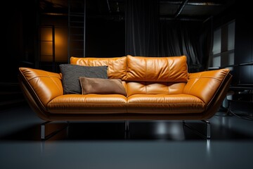 Modern sofa design. Closeup shot. Ai Generative