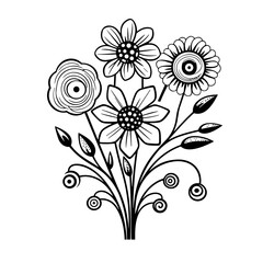 line drawing, line art png, line art prints, spring clipart, line art rose, rose clipart, floral svg, flower png, wildflower svg, flower clipart, bouquet svg, tattoo svg, line art, svg files, svg file