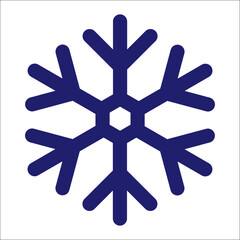 Vector flat snowflake icon on white.