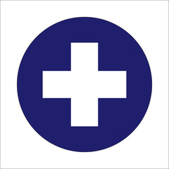 Obraz premium Medical cross in a red circle. 