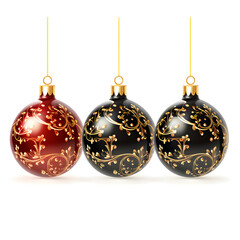 Exquisite Christmas ornament balls, perfect for adorning New Year festival parties. Isolated on a transparent PNG background, these luxurious Xmas glass ball elements add a touch of elegance to your c