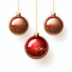 Exquisite Christmas ornament balls, perfect for adorning New Year festival parties. Isolated on a transparent PNG background, these luxurious Xmas glass ball elements add a touch of elegance to your c