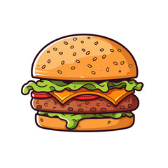 hamburger isolated on white background