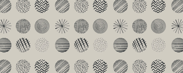 Vector set round abstract seamless pattern background