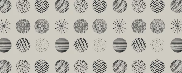 Fotobehang Vector set round abstract seamless pattern background © Titikdrawn