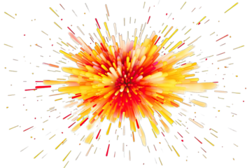Red Yellow Explode Glow Shine On Transparent Background