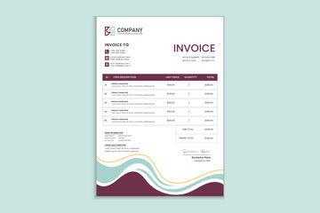 Unique professional corporate business invoice template