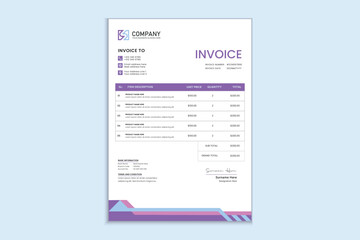 Unique professional corporate business invoice template