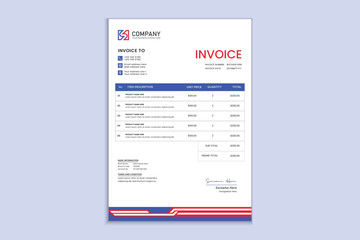 Unique professional corporate business invoice template