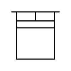 double bed line icon