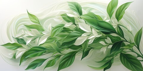 Fototapeta na wymiar Abstract gentle natural transparent leaves, branches, flowers, with a cyber silverpoint impression. Great as wallpaper, background. Generative AI, AI