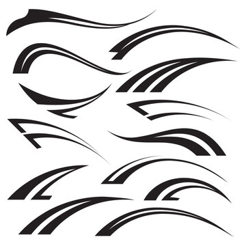 Collection of racing stripes vehicle wrap vinyl decal