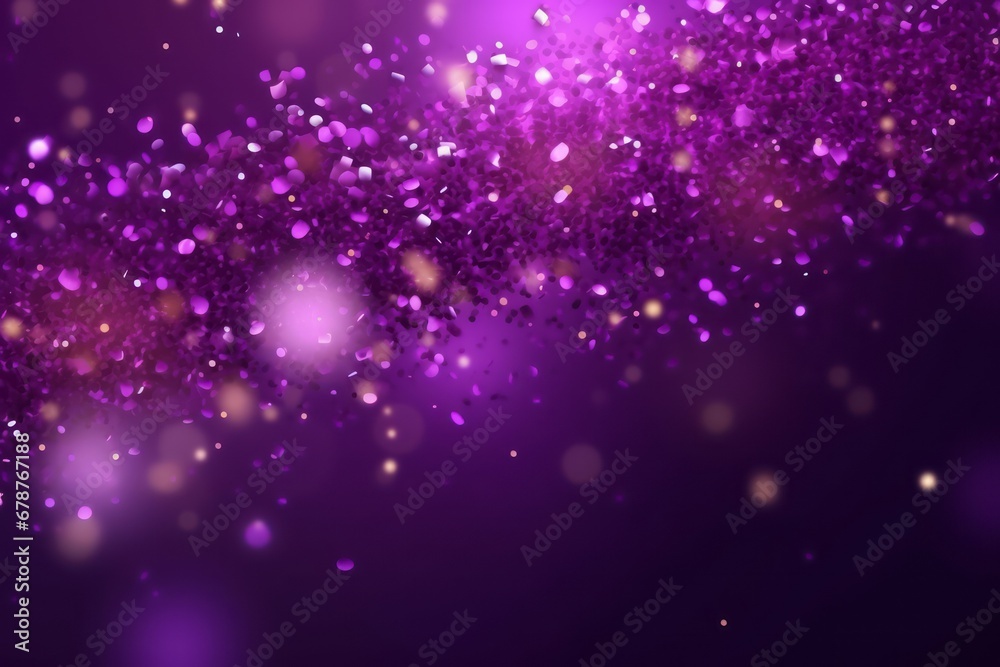 Wall mural bright abstract violet background with glitter. generative ai