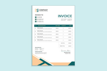 Unique professional corporate business invoice template