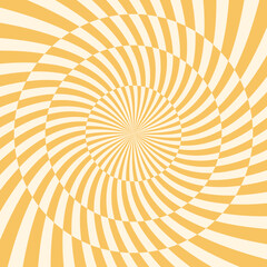 Groovy hippie 70s background. Waves, swirl, twirl, flower, rays pattern. Twisted and distorted vector in retro psychedelic style. Y2k aesthetic.