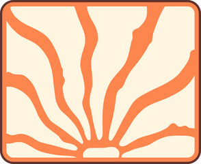 Groovy hippie 70s background. Waves, swirl, twirl, flower, rays pattern. Twisted and distorted vector in retro psychedelic style. Y2k aesthetic.