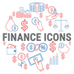 Set of Finance icons Vector illustration
