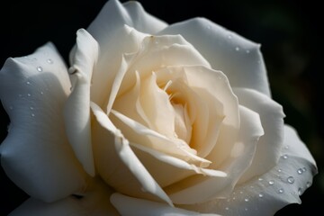 Close up of white rose. Generative AI