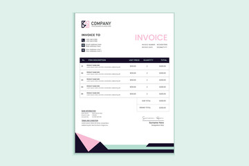 Unique professional corporate business invoice template