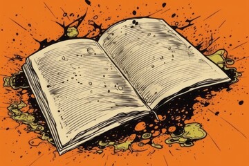 Comic Book and Journal Orange Grunge Background and Texture. Generative AI