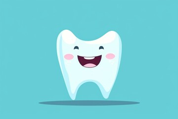 Cute happy smiling tooth.Vector modern flat style cartoon character illustration. Generative AI
